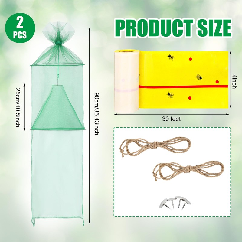 Qualirey 2 Pack Spotted Lanternfly Traps and 2 Rolls Spotted