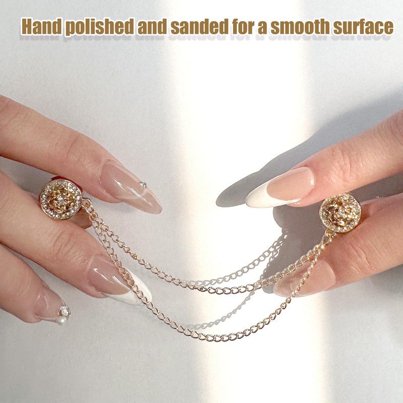 Strong Hijab Magnets with Chain (Gold, Flower Style)