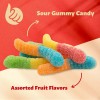iLike! Sour Neon Gummy Worms Candy, Assorted Fruit Flavors, 2-Pound