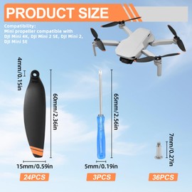 NCTNCX Propeller for DJI Mini 2, Mini 4K, SE, 2 SE, 24 Pieces Drone Replacement Propeller Propeller Propeller Set with Screwdriver and Screws