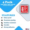 4 Pack - Gas Shut Off Valve Marker Sticker -