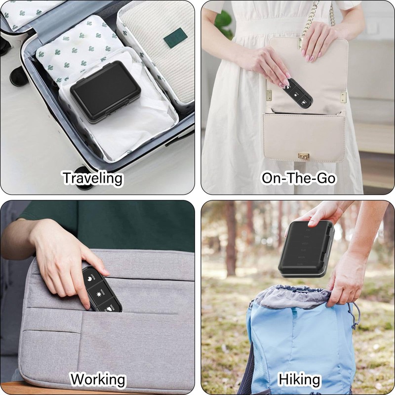 Weekly Pill Organizer 3 Times a Day, 7 Day Portable