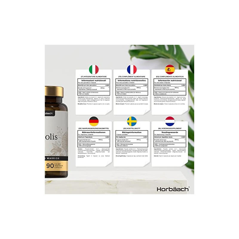 Bee Propolis Capsules | 2000mg | 90 Vegetarian Capsules |