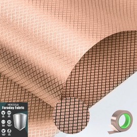HEKOOLA Faraday Fabric EMP Shielding, EMP Blanket for WiFi, Cell, RFID Protection with Faraday Tape (43.3" X 39.3", Copper)