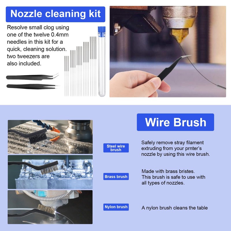 3D Printer Tools Kit, 3D Printing Accessory with 55Pcs Includes