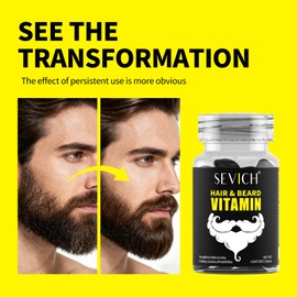 Beard Oil for Men, Natural Mens Hair & Beard Capsules,dose Plant Formula with Sunflower Oil,Jojoba Oil | Repair & Moisturizing Hair Moustache | Natural Cedar Wood Fragrance,30 Pcs