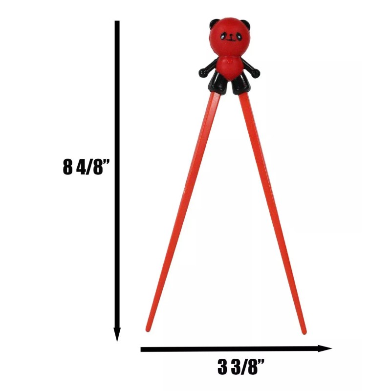 Ebros Gift Valentine Red Giant Panda Reusable Training Chopsticks Set