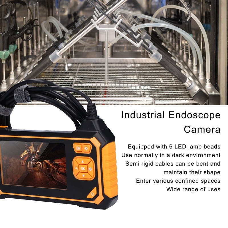 Industrial Endoscope Camera HD 1080P Waterproof Borescope Single Lens 4.3in