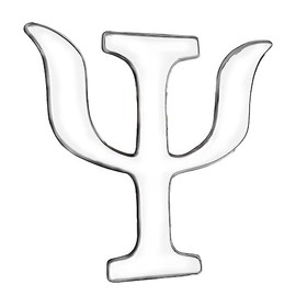 Psychology Gifts Psi Symbol Brooch Psychiatrist Pin Badge on Lapel Backpack Medical Jewelry for Doctor Nurse (silver 1)