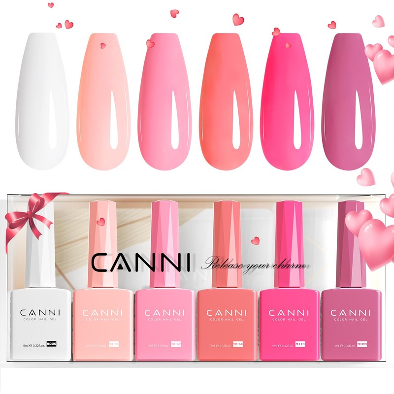 CANNI- SET DE ESMALTES DE UÑAS EN GEL ROSADO DE