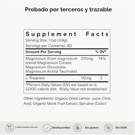 Blue Lemon Magnesi-Om by Moon Juice | Magnesium Powder Supplement for Calm, Sleep, & Regularity | Magnesium Acetyl Taurinate, Magnesium Gluconate, Mag