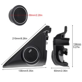 DriSentri 2PCS Car Front Door Trumpet Tweeter Speaker Cover Fit for Honda Accord 2017-2021
