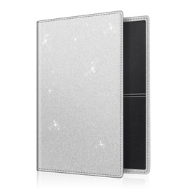 FINTIE Vehicle Registration Certificate Cover - Ultra Thin Lightweight Vehicle Registration Certificate Credit Card Holder Made of Faux Leather Case for Car Registration / ID / Cards, silver, Case