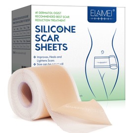 ZODENIS Silicone Scar Sheets (1.6”x 130”, 3.3M), Professional Silicone Scar Tape, Silicone Scar Strips, Reusable Scar Removal Sheets for Surgical Scars, C-Section, Surgery, Burn, Keloid, Acne