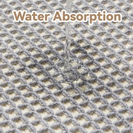 SIXHOME 50 x 80 cm Grey/White Bath Mat, Super Absorbent Waffle with Tassels, Bath Mat, Non-Slip Machine Washable Bath Mat for Bathroom