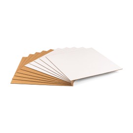 Jiazalpak LP Record Mailer Insert Pads 12.5 x 12.5 Inch White Corrugated Cardboard Sheets, 1/8 Inch Thick, 25 Pack