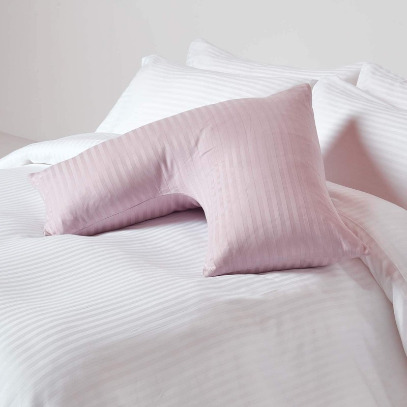 HOMESCAPES Dusky Pink Pure Egyptian Cotton V-Shape Pillowcase 330 TC