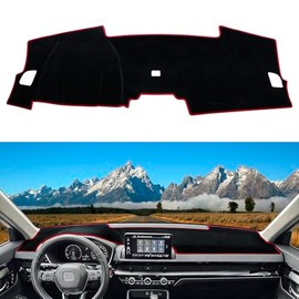 Dashboard Cover Mat for 2025 2024 2023 Honda CRV CR-V Accessories Dash Mat Dash Cover Pad UV Rays Peotector Anti-Glare Sunshade Interior (Without HUD, Red Trim)
