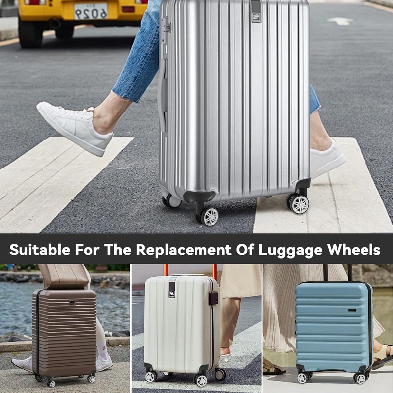 Agatige Suitcase Wheels, Universal Draw Bar Box Wheels Accessory Wheel