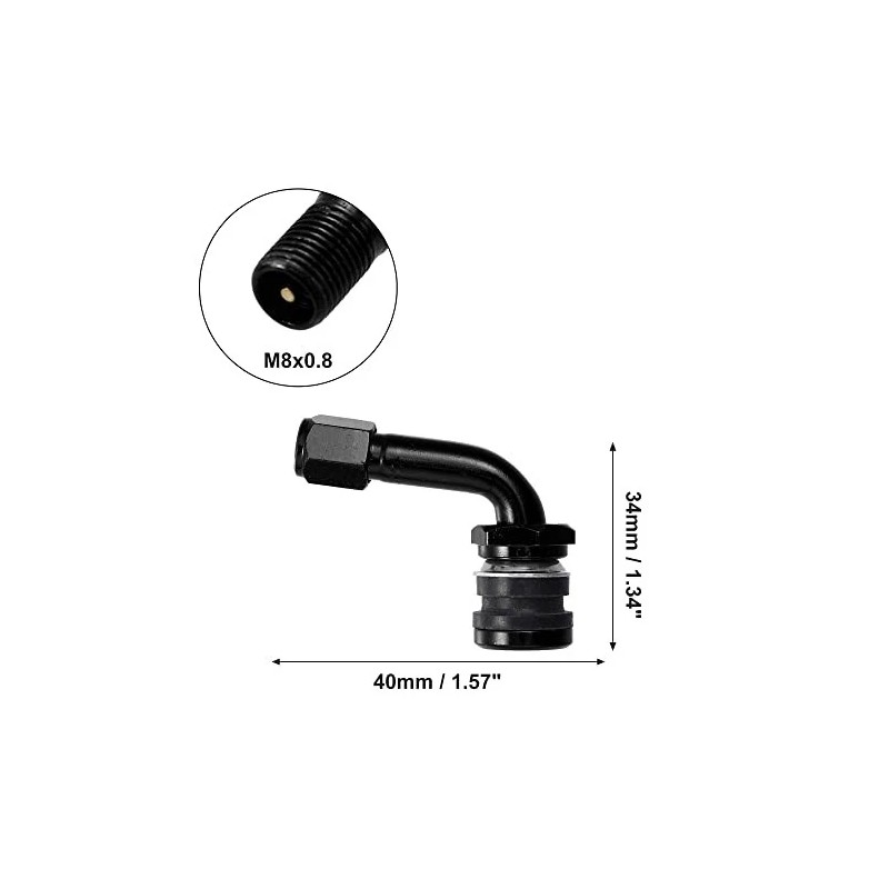Motoforti 4Pcs Metal 90 Degree Valve Stem Vacuum Tyre Valve