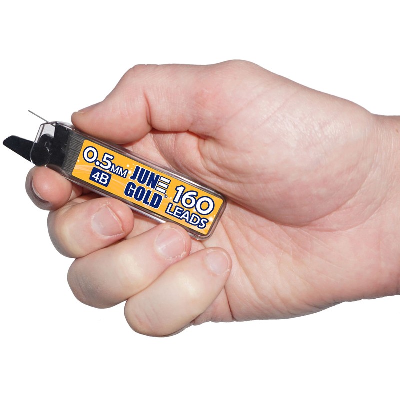 June Gold 640 Pieces, 0.5 mm 4B Lead Refills, 160