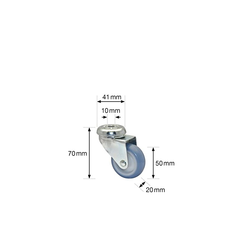 Wagner 23155001 Soft Swivel Castor with Back Hole Eco Diameter