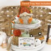 Fall Decor - Fall Decorations for Home - Gnomes Plush with 5 Artificial Pumpkins & Bead Garland and Wood Sign - Farmhouse Rustic Tiered Tray Items for Autumn Halloween Thanksgiving Harvest Decoration