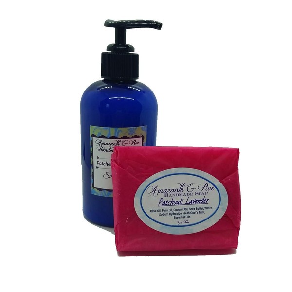 Patchouli Lavender Soap and Silk Lotion Set | Amaranth &