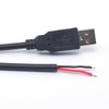 ELNONE 18AWG 2PCS USB 2 Wire Pigtail Cable,0.3M/1FT USB 2.0