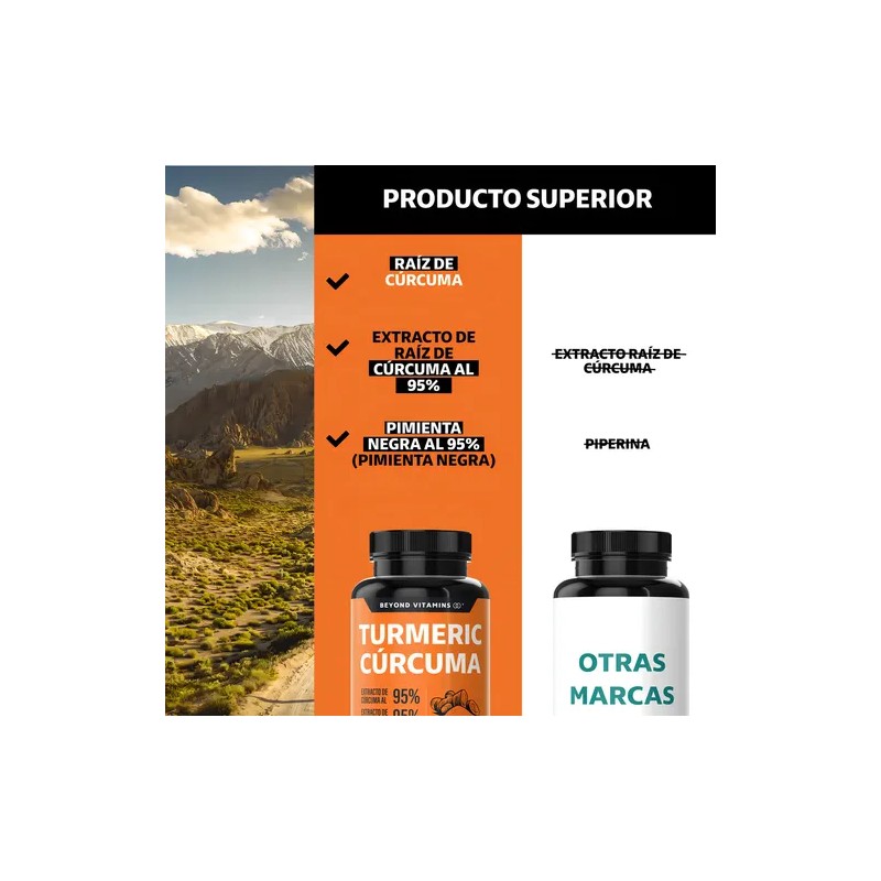 Turmeric Cúrcuma Con Extracto De Raíz De Cúrcuma Estandarizada Al