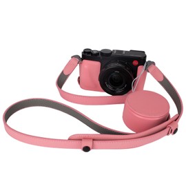 VOVMOEYA Protective Camera Case Kit for Leica D-LUX8 Camera,for Leica DLUX8 Half Case D-LUX 8 Camera Cover with Front Lens Cap with Shoulder Strap-Pink
