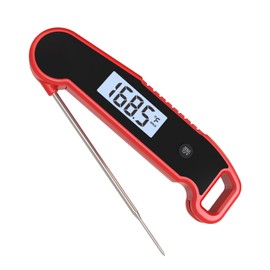 Latest Thermocouple Food Thermometer. Faster: <1 second response time. More accurate: ± 0.3°C, IP67 Waterproof, For Meat/Candy/Grill/BBQ (Red)
