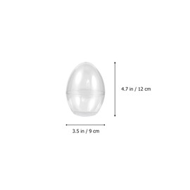 TENDYCOCO Clear Fillable Ornaments Plastic Egg Easter Ornaments Balls Candy Boxes DIY Wedding Decorations Party Decor Transparent 4pcs