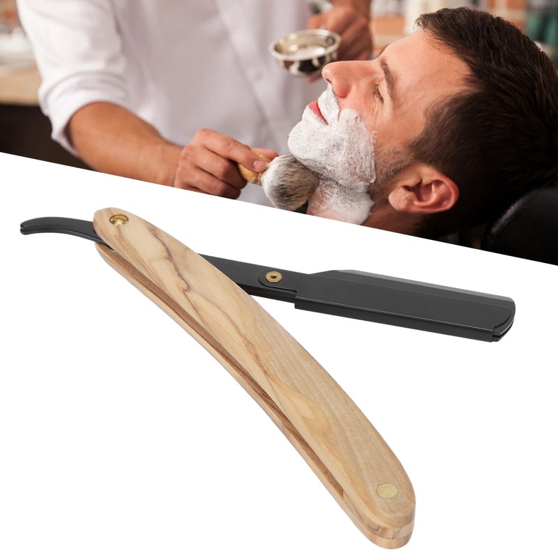 Straight Edge Razor Men Home Portable Stainless Steel Barber Folding