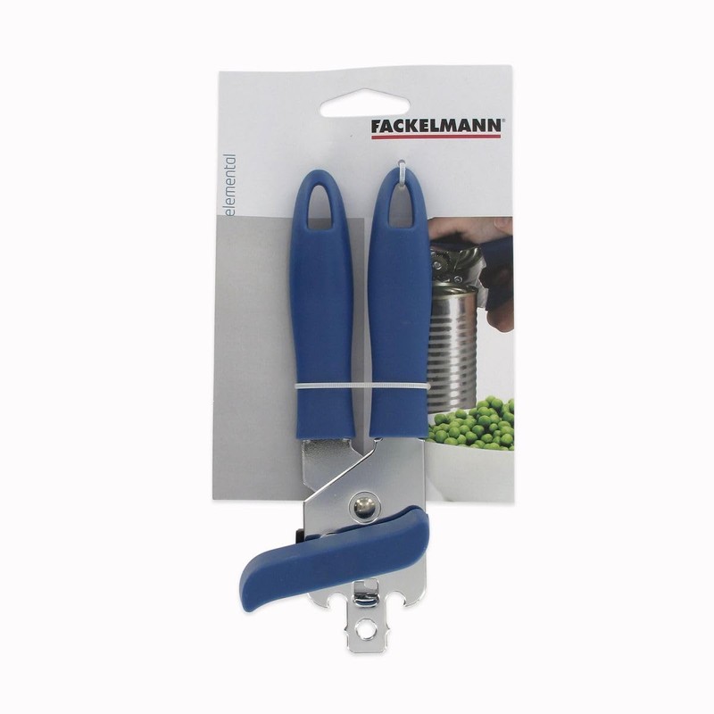 Fackelmann 670444 Ouvre-boîtes Dosenöffner, Edelstahl Kunststoff, Blau/Grau