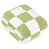 PAVILIA Checkered Throw Blanket for Couch, Fluffy Cozy Lightweight Sage