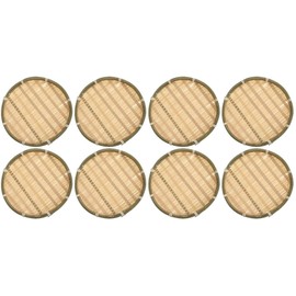 Cabilock 8pcs Woven Trays for Serving Food, 6.29 Inch Bamboo Woven Baskets for Snack, Candy, Cookie, Nuts, Handmade Storage Plates for Home, Picnic, Party, Kitchen