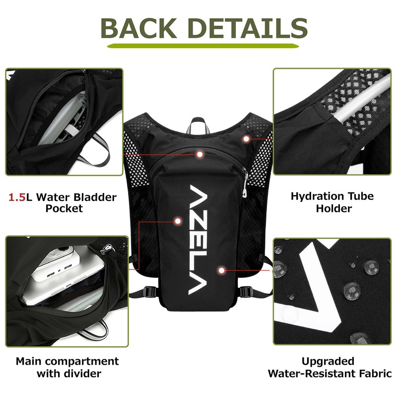 AQIIGOSE Running Hydration Vest, Lightweight Hydration Backpack for Women Men