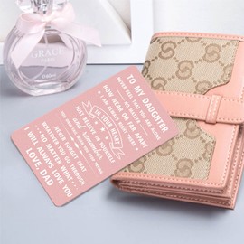 DEGASKEN Daughter Gifts from Dad, Love Daughter Wallet Card for Mothering Sunday Christmas New Job, Teen Girls Gifts Ideas