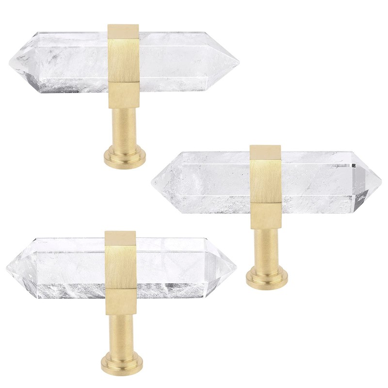Rockcloud Pack of 2 Crystal Point Stone Drawer Knobs with