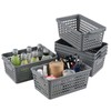 Jnktka 6 Packs Plastic Small Storage Basket, Grey Storage Basket
