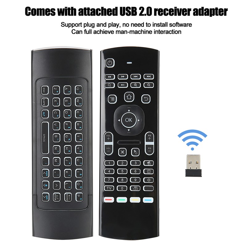 6‑Axis Backlight 2.4G Wireless Double Sides Keyboard Infrared Sensor Remote