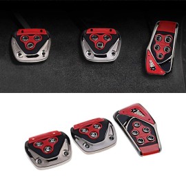 Jawmoy 3 PCS Universal Accelerate Clutch Brake Pedals Set, Nonslip Car Pedal Pads Sp...