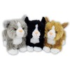 Ark Toys Fluffy Soft Toy Cat/Kitten - Black, Grey or
