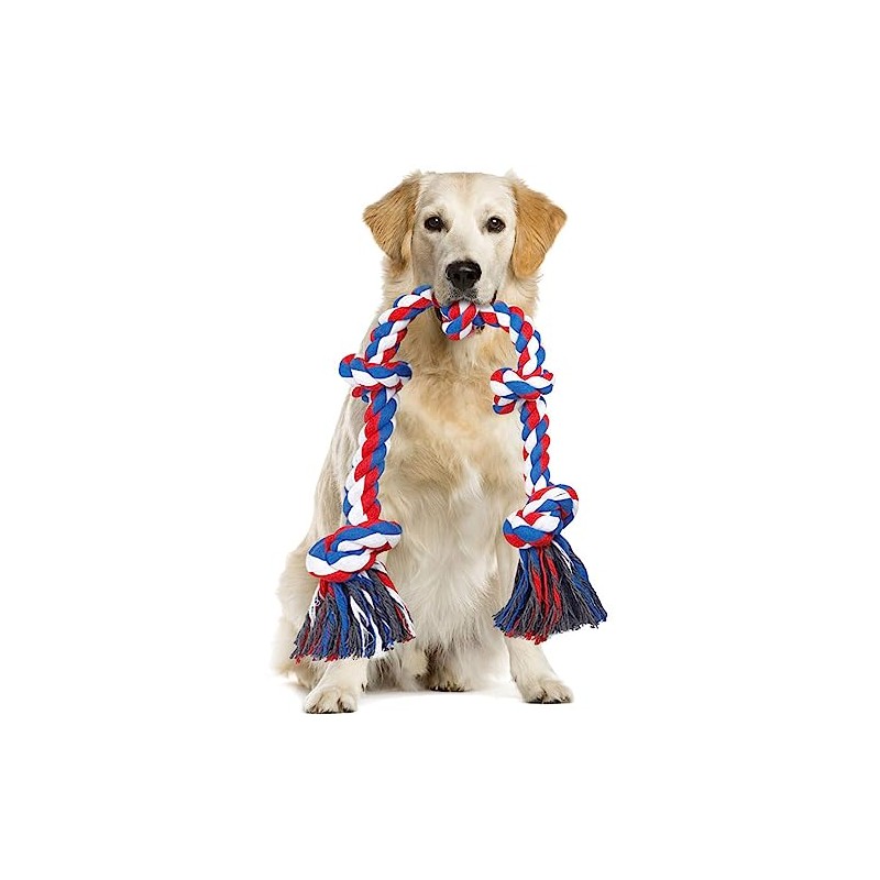 Juguetes para Perro Grande, Cuerda para Masticar Perros 5 Nudos