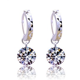 Rapidly Hoop Earrings 925 Sterling Silver Cubic Zirconia Folding Hoop Earrings Small Earrings Stud Earrings Set Jewellery, Alloy Steel