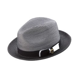 MONTIQUE Two-Tone Braided Pinch Fedora Hat | Stylish & Elegant Design Fedora Hats for Modern Touch | Black, Medium H-68