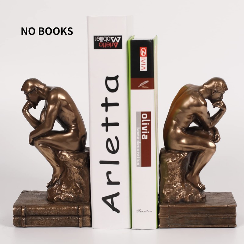 Magicsculp-The Thinker Statue Bookends in Premium Cold Cast Bronze- 7.48-Inch