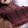 Weldomcor Macrame Table Runner Burgundy Boho Table Runner with Tassels