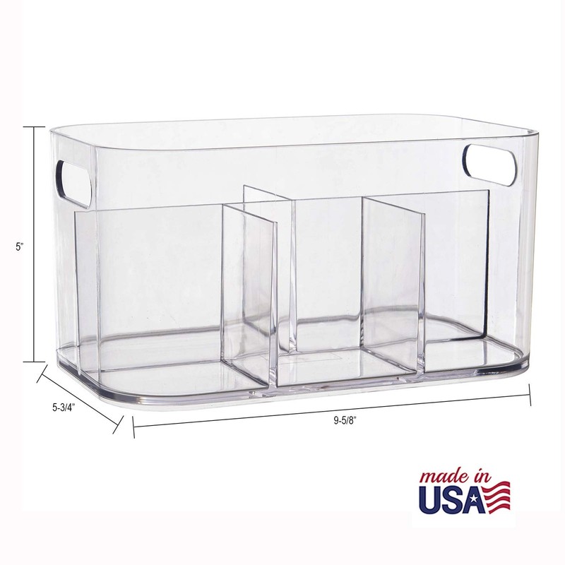 STORi Bliss 5-Compartment Plastic Cosmetics Storage Organizer | Clear |